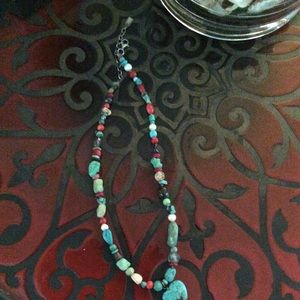 Peyote Bird vintage necklace turquoise.